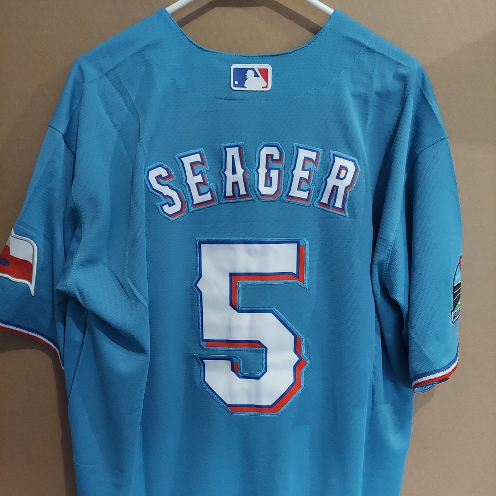 Corey Seager Texas Rangers Baby Blue Stitched Jersey - Picture 2 of 14